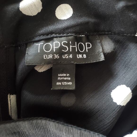 Tops Black & White Polka Dot Sheer Mock Turtleneck Top 4 - Picture 6 of 10